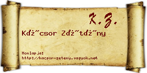 Kácsor Zétény névjegykártya